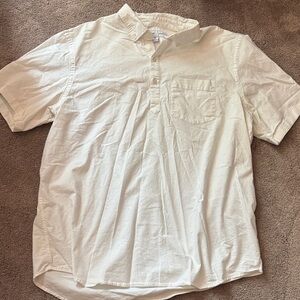 Old Navy Men's Cream Short Sleeve Button Down Shirt